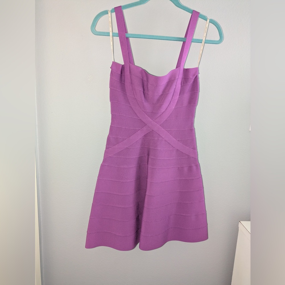 Herve Leger Black Faith Mini Bandage Dress